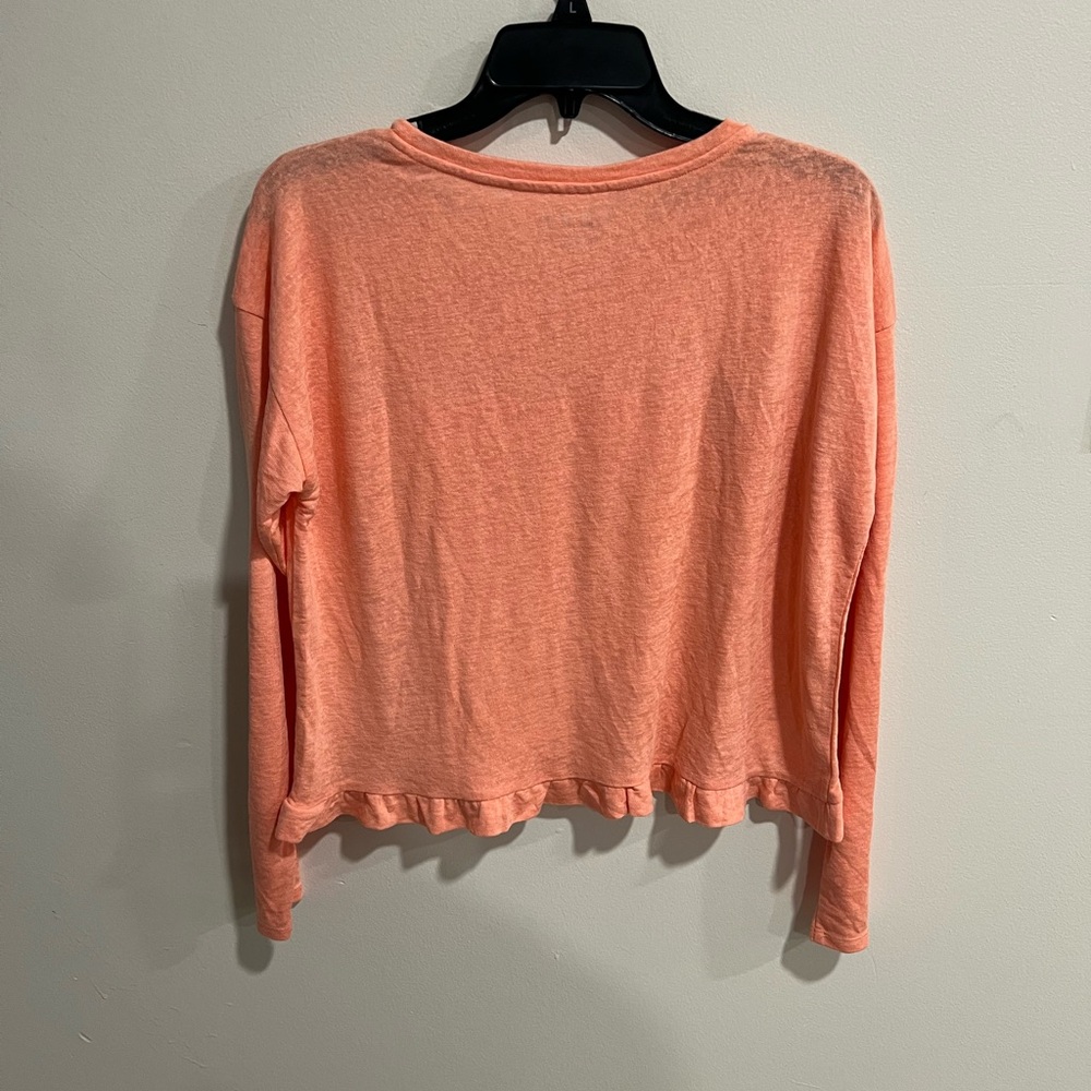 Ann Taylor Loft Cropped Ruffle Tee - Picture 3 of 5